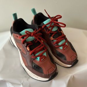 Nike sneakers size 6 multi color black white green maroon color